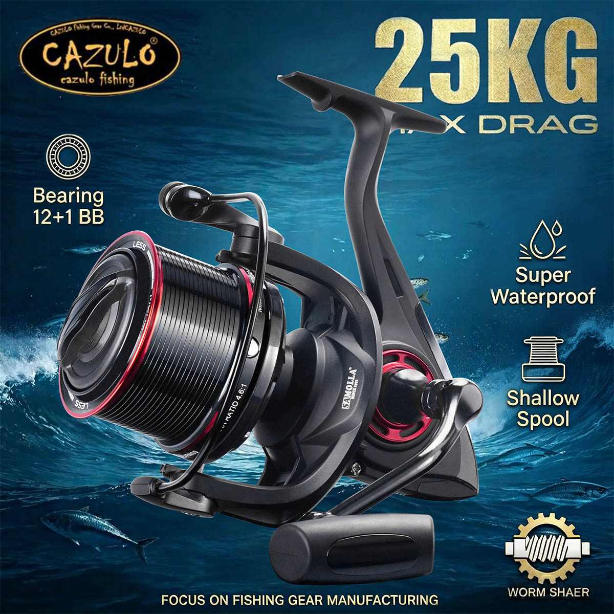 Surf Reel - CAZULO Long Cast Spinning Reel untuk