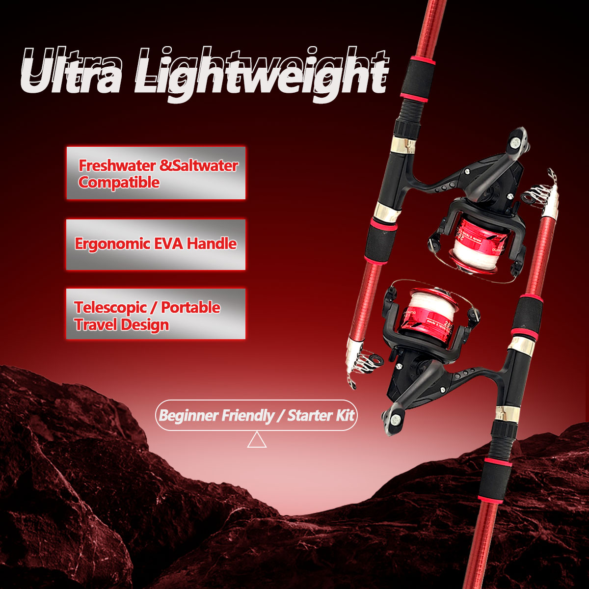 Conventional Reel - Kombo Joran dan Reel Pancing 1.8M